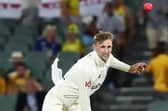 England's Joe Root bowls during day one of the second Ashes test at the Adelaide Oval, Adelaide..