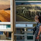 Alison Colston, stops to admire the photography exhibition on Victoria Gardens in front of Leeds Art Gallery and the Henry Moore Insitute on The Headrow in Leeds city centre, in September 2021. Picture: James Hardisty.