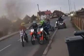 A clip from the video which saw the bikers terrorise road users