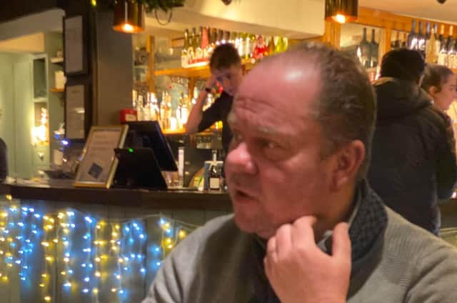Fed-up David Pitts has a drink in a London pub before catching the train back to Wakefield.