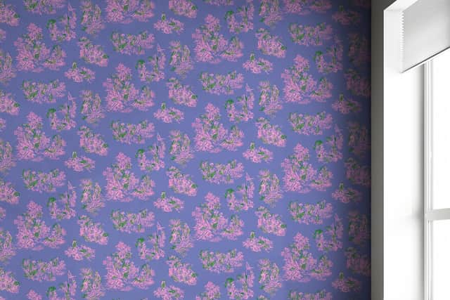 Very Peri is the Pantone colour of the year 2022 - it's a strong lilac in case you are wondering. Seen here on Mneheart wallpaper