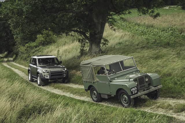 Modern and classic Land Rovers together