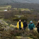 Members of the Peaks of Colour group walking in the Peak District. From left: Brad Smith, John Rwothomack, Dal Kular and founder Evie Muir. Picture : Jonathan Gawthorpe.