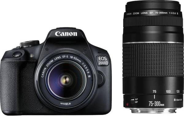 A DSLR like the £400 Canon 2000D uses interchangeable lenses