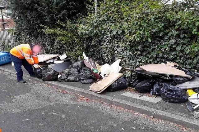 All too often the collected rubbish ends up dumped on the side of the road. Photo courtesy of East Riding of Yorkshire Council