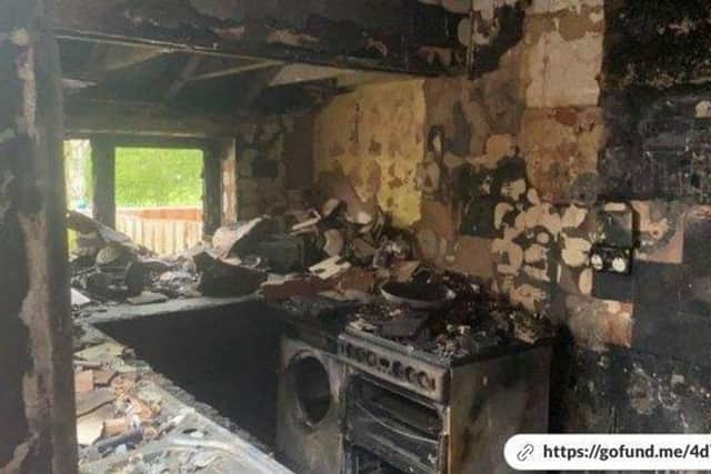 The fire started in the kitchen at the back of the cooker where there was a faulty wire and a gas pipe that had a tiny leak.