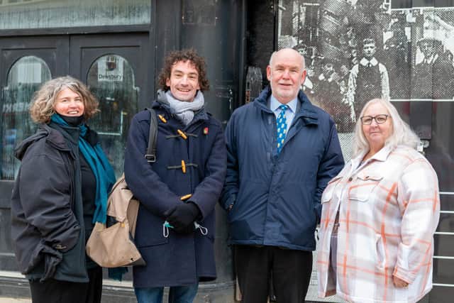 Kelly O'Reilly and Aidan D'Abet, Cllr Eric Firth, Cabinet Member for Town Centres and Cllr Cathy Scott