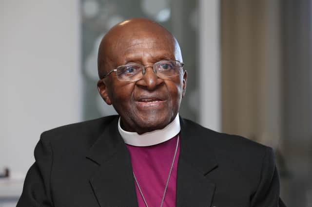 File photo dated 30/11/15 of the Archbishop Emeritus Desmond Tutu at the offices of The Desmond Leah Tutu Legacy Foundation in Cape Town. Desmond Tutu, the Nobel Peace Prize-winning activist for racial justice and LGBT rights, has died aged 90. He had been treated in hospital several times since 2015, after being diagnosed with prostate cancer in 1997.