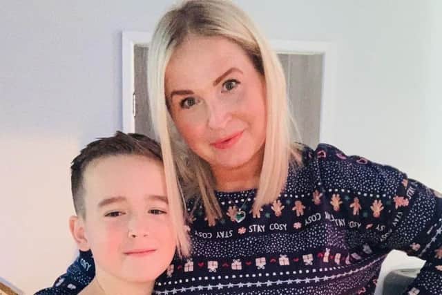 Natalie with her son this Christmas