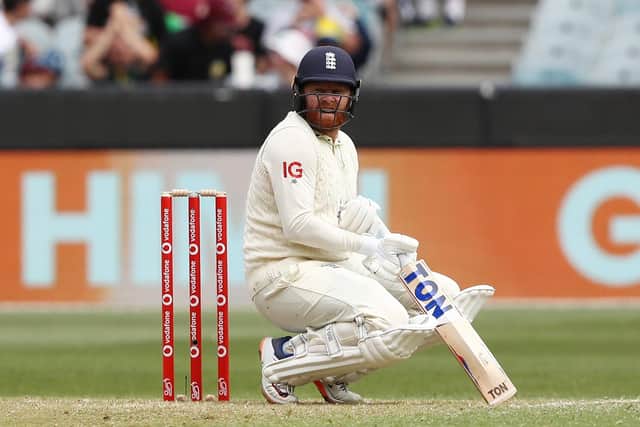 Gone: Jonny Bairstow reacts after being caught by Cameron Green off Mitchell Starc.