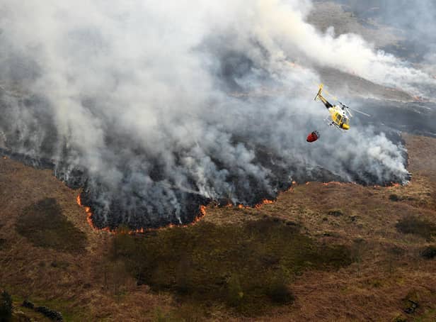 The fire on Marsden Moor in April burned for three days and caused extensive damage. Picture: Oli Scarff/Getty