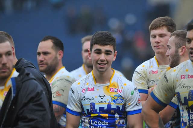 Famous name: Jack Sinfield, son of Leeds' all-time great, Kevin, made his Rhinos debut on Boxing Day. Picture: Steve Riding