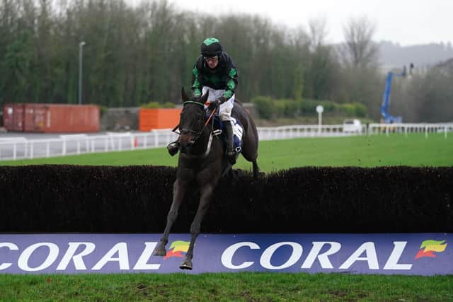 Iwilldoit ridden by Stan Sheppard coming home to win the Coral Welsh Grand National Handicap Chase during Coral Welsh Grand National Day at Chepstow Racecourse.