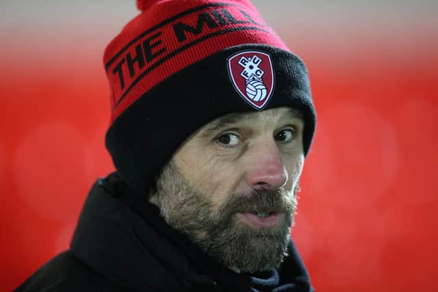Rotherham United manager Paul Warne, pictured at Accrington. Picture: Nigel French/PA