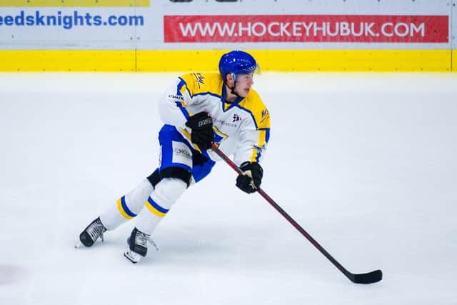 24 October 2021. Picture James Hardisty..........STOCK........Leeds Knights vs Swindon Wildcats at Planet Ice, Elland Road, Leeds. Pictured Kieran Brown, of Leeds Knights