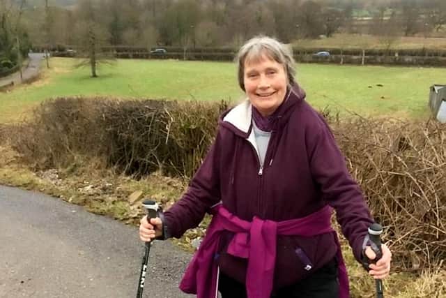 Pip Peacock, 63, was walking her dog Buster when she was suddenly attacked by the rampaging animals in the Peak District.