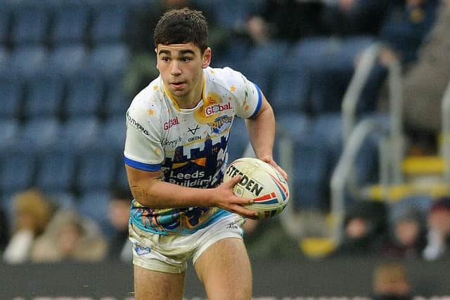 On the ball: Leeds Rhinos' Jack Sinfield. Picture: Steve Riding