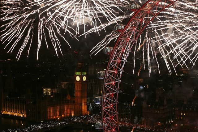 New Year's Eve fireworks in London. (Pic credit: Jonathan Brady / PA)