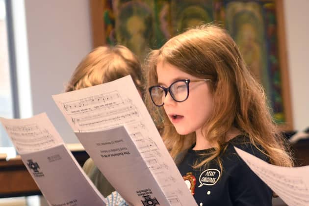 Kaitlin Thomas 7 a member of the Wakefield Cathedral Introductory choir  'Byrd Song'. Image: Gary Longbottom