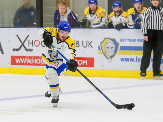 Matty Davies, is priving a hit for Leeds Knights in NIHL National. 

Picture: Andy Bourke/Podium Prints