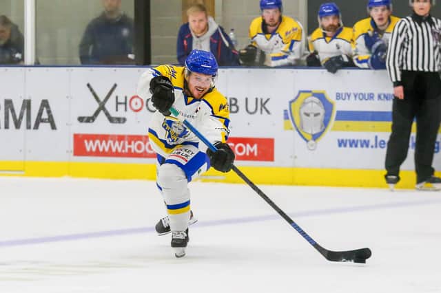 Matty Davies, is priving a hit for Leeds Knights in NIHL National. Picture: Andy Bourke/Podium Prints