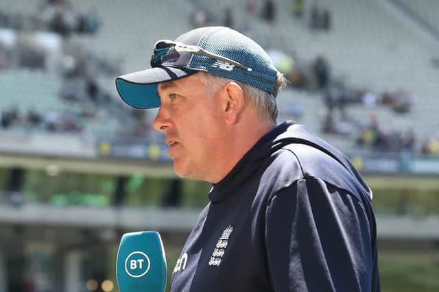 ABSENT: England head coach Chris Silverwood will miss the fourth Ashes Test in Sydney after a new case of Covid-19 in the touring party. Picture: PA Wire.