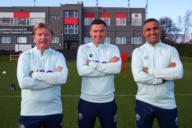Leading the way: From left, Stuart McCall, Paul Heckinbottom and Jack Lester. Picture: Sportimage