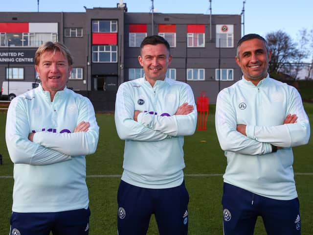 Leading the way: From left, Stuart McCall, Paul Heckinbottom and Jack Lester. Picture: Sportimage