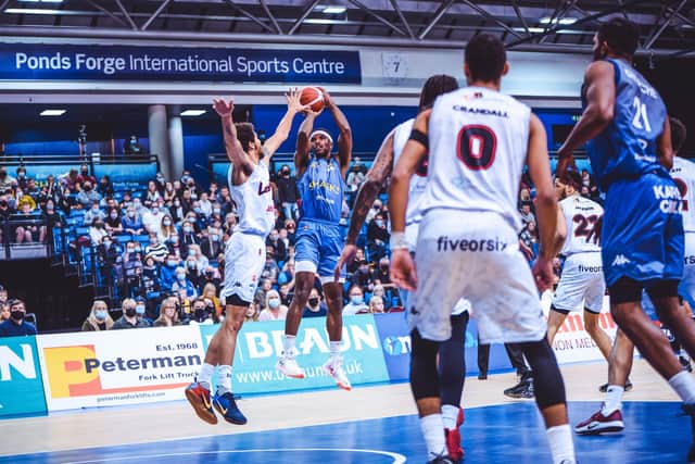 A season-high crowd saw Sheffield Sharks lose to Leicester Riders (Picture: Adam Bates)