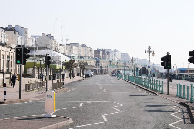 Scenes of Brighton amid the coronavirus lockdown. Marine Drive