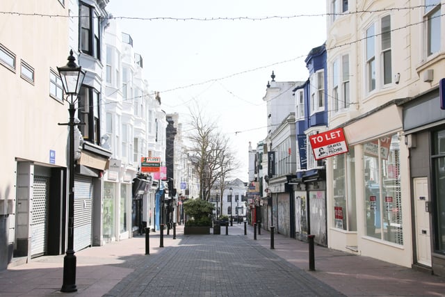 Scenes of Brighton amid the coronavirus lockdown. Duke Street