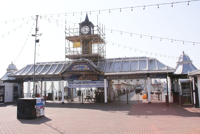 Scenes of Brighton amid the coronavirus lockdown. Brighton Palace Pier is closed
