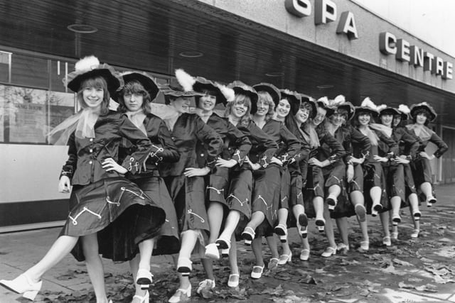 The Girls in the Dance Team – outside the Royal Spa Centre in 1973 – WAGS were the fist big show to perform at the new theatre.