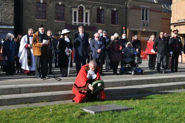 A service was held in the city centre to remember the victims of the Holocaust and genocides across the world