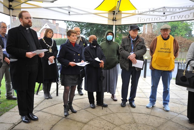 Holocaust Memorial Day at the War Memorial in Muster Green, Haywards Heath, on Thursday (January 27). Picture: Steve Robards, SR2201271.