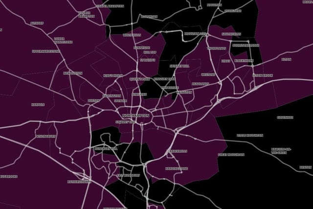 Northampton's Covid map shows a lot more lighter purple than it did a week ago