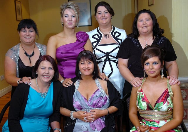 Pictured at the Cancer Choices charity ball held at Tullylagan Country House Hotel in 2010 were Pamela, Orla, Coleen, Patricia, Claire, Karen and Asling.mm43-322sr