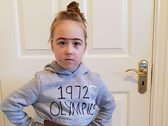 Lexi, Aged 7, as Ms Trunchbull from Matilta.