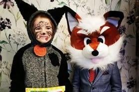 Macushla and John as Hairy McLary and Fantastic Mr Fox.