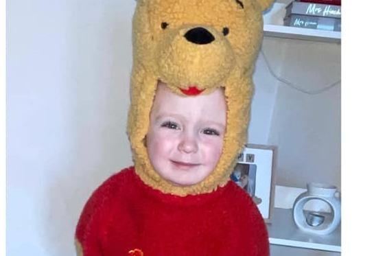 Ollie, age 3, as Winnie the Pooh.