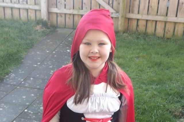 Ria, age 8, dressed as Little Red Riding Hood