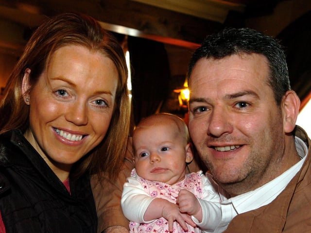 Maghera couple David and Kara Scott brought along their new born baby girl Holly Jane to the Big Breakfast event in aid of Cancer Research NI in 2007.