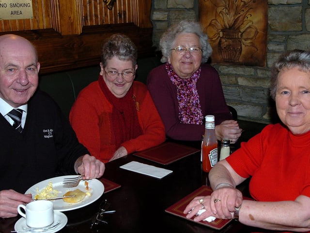 Pictured at the Big Breakfast event in aid of Cancer Research NI held in Walsh's Hotel were Gerry, Josie, Anna and Josie.
