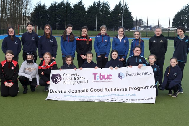 Some of the post-primary school pupils from across the Borough who took part in the ‘Different Ball Same Goal’ finale in Coleraine organized by Causeway Coast and Glens Borough Council