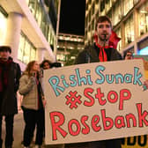 Protests against new oil and gas drilling at Rosebank. PIC: Fossil Free London/PA Wire
