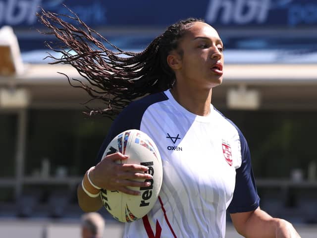 Amelia Brown caught the eye with a sensational try against Wales. (Photo: Peter Keleman/SWpix.com)