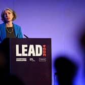 Confederation of British Industry (CBI) chief executive Rain Newton-Smith speaks during LEAD 2024 at the Queen Elizabeth II Centre on February 8, 2024 in London. (Photo by Leon Neal/Getty Images)