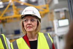 Prime Minister Liz Truss during a visit to Berkeley Modular in Northfleet Kent, to coincide with the Government's new Growth Plan. Picture date: Friday September 23, 2022.