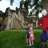 Scarecrow Festival at Kirkstall Abbey. Pictured Eamonn and Yvaine Ryan. Picture Jonathan Gawthorpe