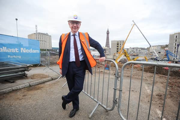 Levelling Up minister Michael Gove at the Blackpool Central development